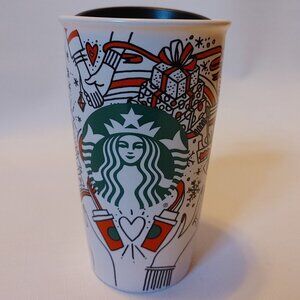 Starbucks Christmas 2017 White & Red Heart Hands D